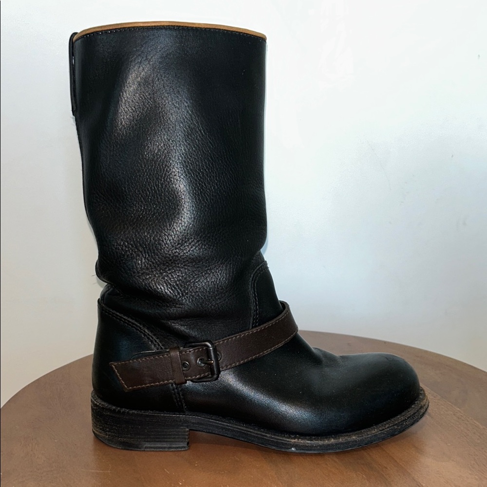 Women’s Luxury Bottega Veneta Leather moto boots size 36.5 made in Italy